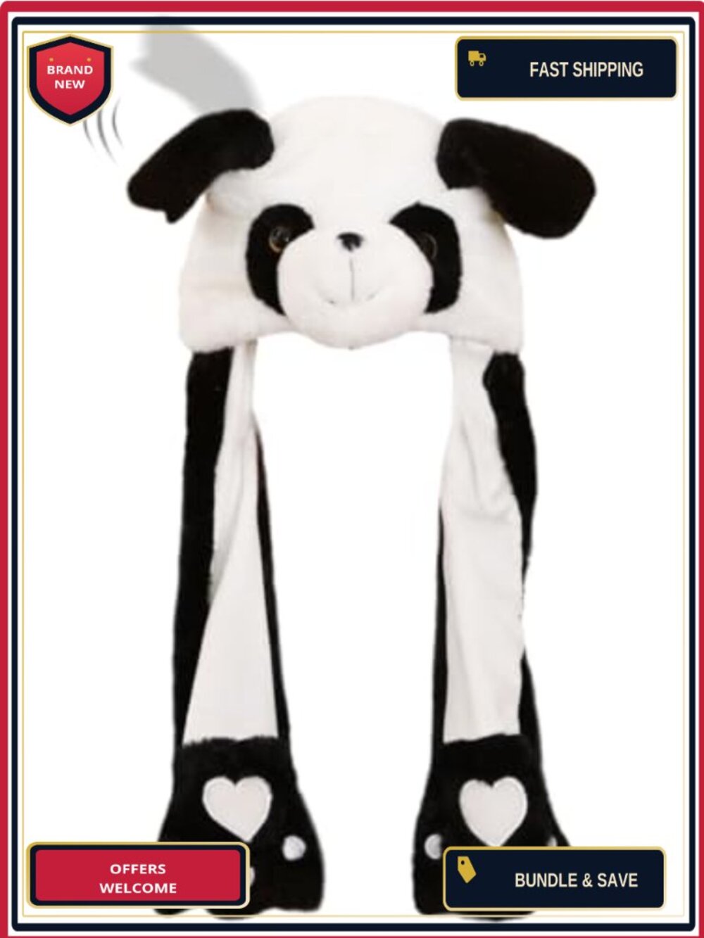 Plush Ear Moving Animal Hat One Size Cute Funny Costume Accessory